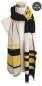 Preview: Scarf Shawl 100% Silk Flannel Jacquard Black Yellow Beige - extra long